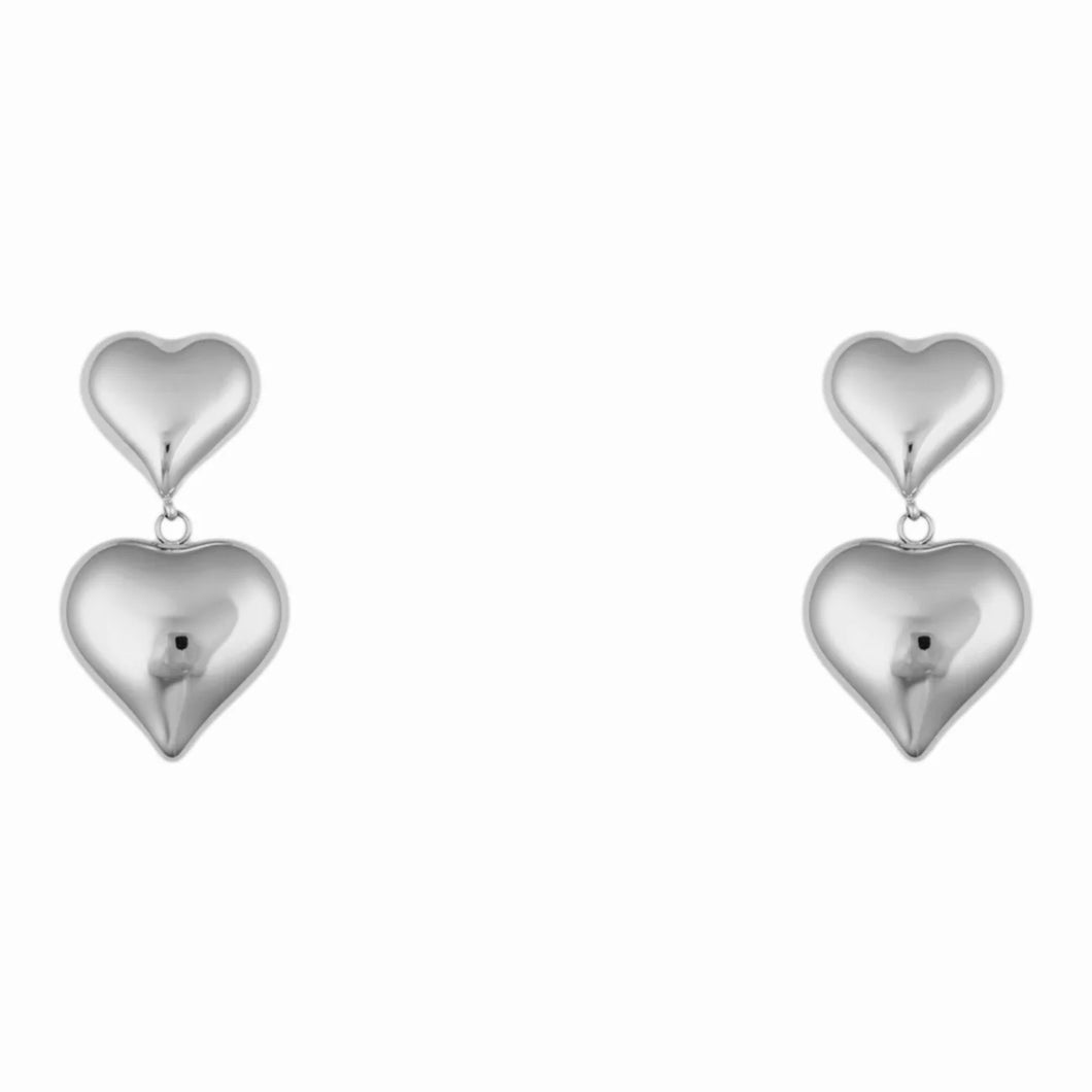 Double Love Earring - Silver