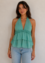 Afbeelding in Gallery-weergave laden, Angelica Ruffle Top - Aqua
