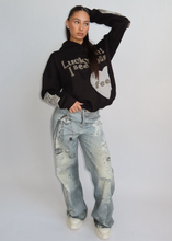 Afbeelding in Gallery-weergave laden, LUCKY ME HOODIE – BLACK WITH EARTH TONES
