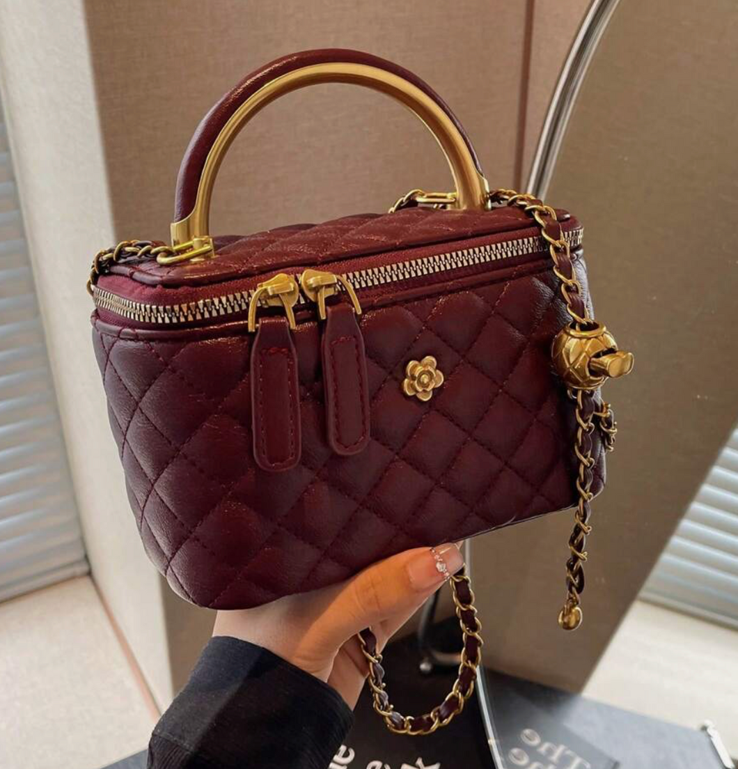 C Flower Bag - Burgundy