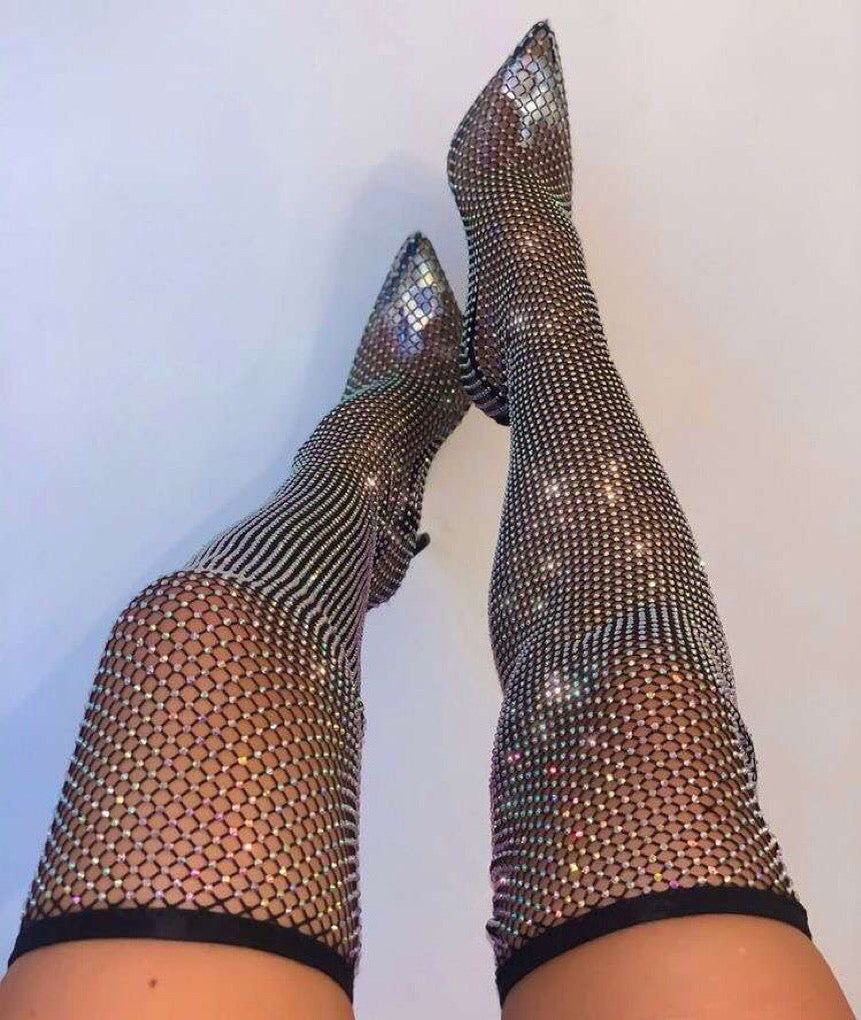 Mariah Overknee Diamond Heels